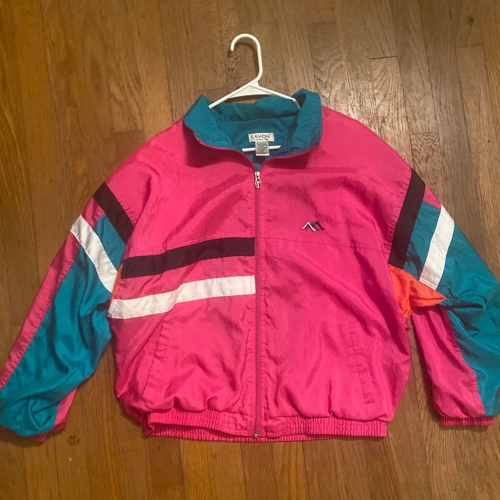 Vintage Lavon Lined Track Running Jogging Suit Jacket And Pants Womens Sz Large